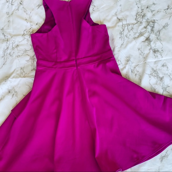 Adelyn Rae Gemma Woven Fit & Flare Magenta Dress - Picture 5 of 5